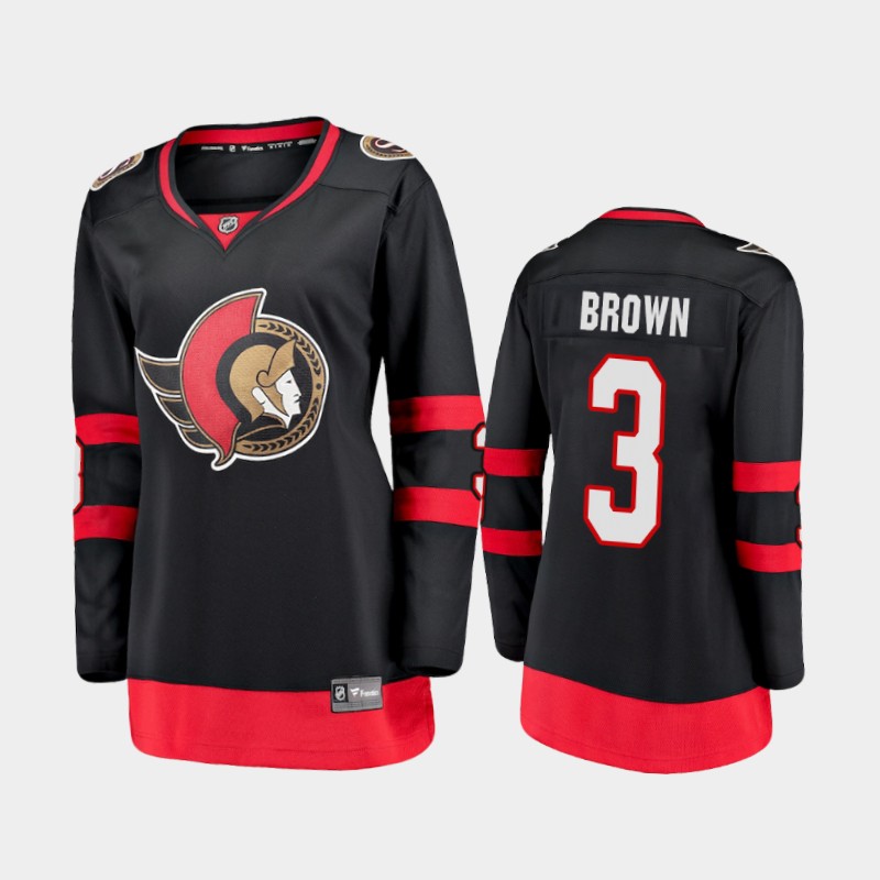 Women's Ottawa Senators #3 Josh Brown adidas Home Black Jersey Women's Ottawa Senators #3 Josh Brown adidas Home Black Jersey